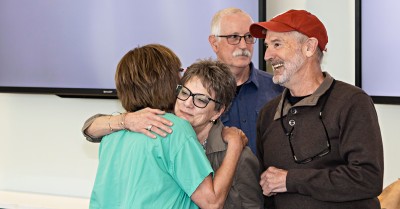 It was reunion day for Steve Bomberger, 67, a volunteer ski ranger at Camelback and those who had a hand in saving his life 