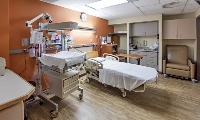 Labor and delivery room at the Family Birth and Newborn Center–Pocono, located on the second floor, Lehigh Valley Hospital–Pocono